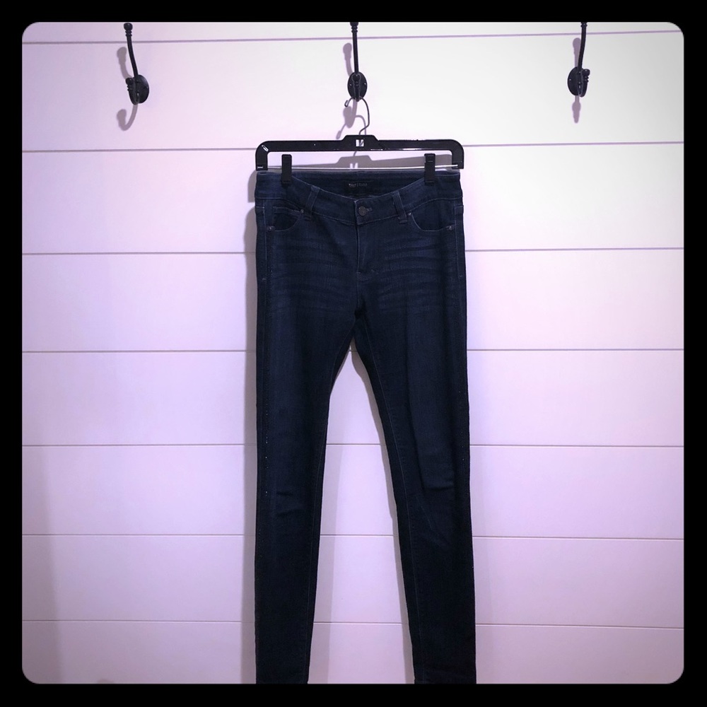 WHBM Embellished Tuxedo Stripe Skinny Jean
